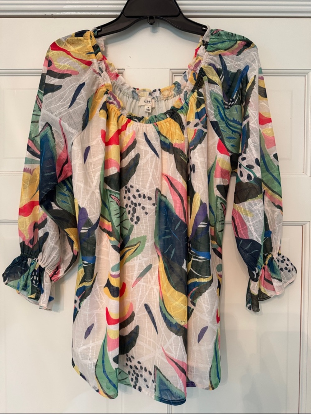 Women’s Multicolor Floral Peasant Tunic Top